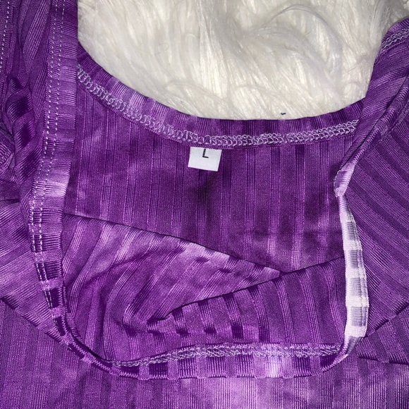 Large SHEIN crop top, purple tye dye. - Picture 3 of 3